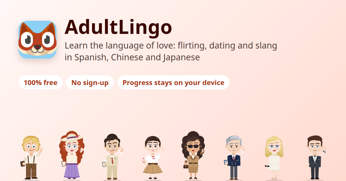 I built a free Duolingo-style course for the language textbooks skip: flirting, dating, slang and sw